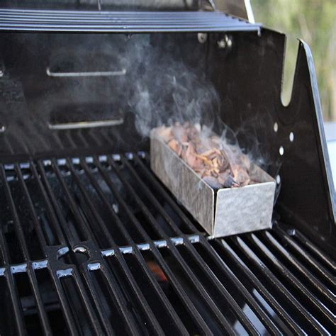 electric smoker chip box|smoker box for gas bbq.